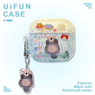 การ์ตูน Otter IMD หูฟังสําหรับ Airpods 1 2 Airpod Pro Pro2 Pro3 Air Pods 3 4 พร้อมจี้ Anti-loss หูฟังฝาครอบป้องกัน