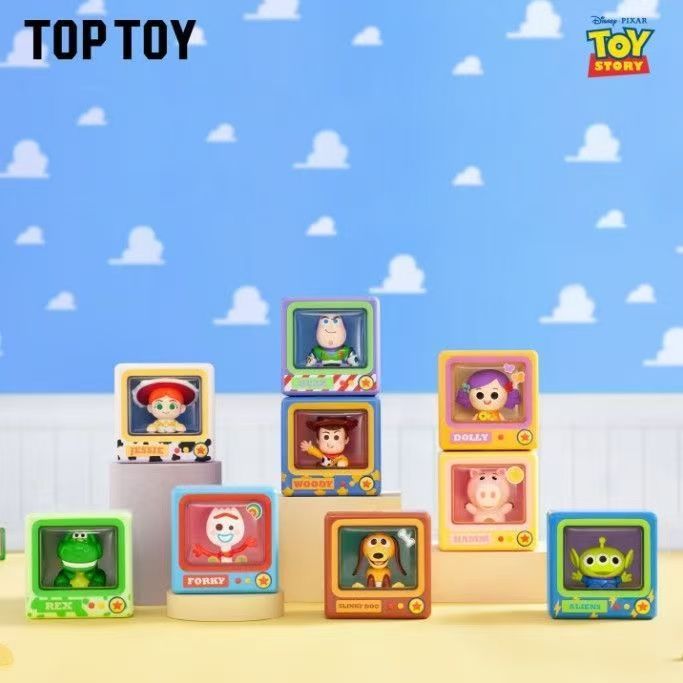 ของแท้ TOPTOY Toy Story Mini TV Series Mystery Box รูปเดสก์ท็อปตุ๊กตาตกแต่งของขวัญ