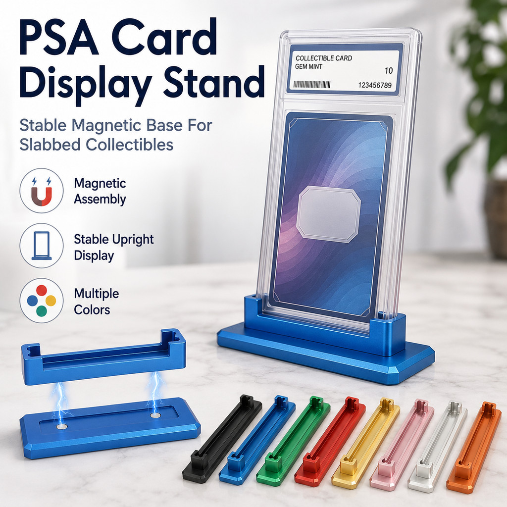 ใหม่แม่เหล็ก PSA/CGC 35PT การ์ดขาตั้ง, อลูมิเนียมการ์ดขาตั้งจอแสดงผล, Stable สนับสนุนเกม Protector Case Rack