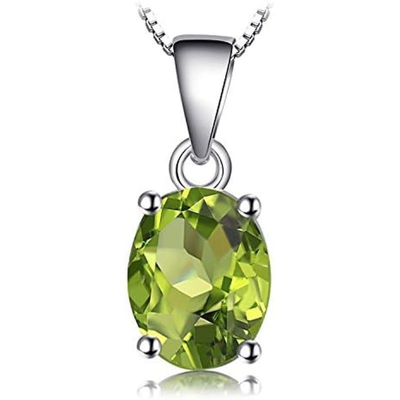 JewelryPalace 925 สร้อยคอเงินผู้หญิง Solitaire จี้สร้อยคออัญมณีธรรมชาติโกเมน Edivatif Topaz 4 E Gold