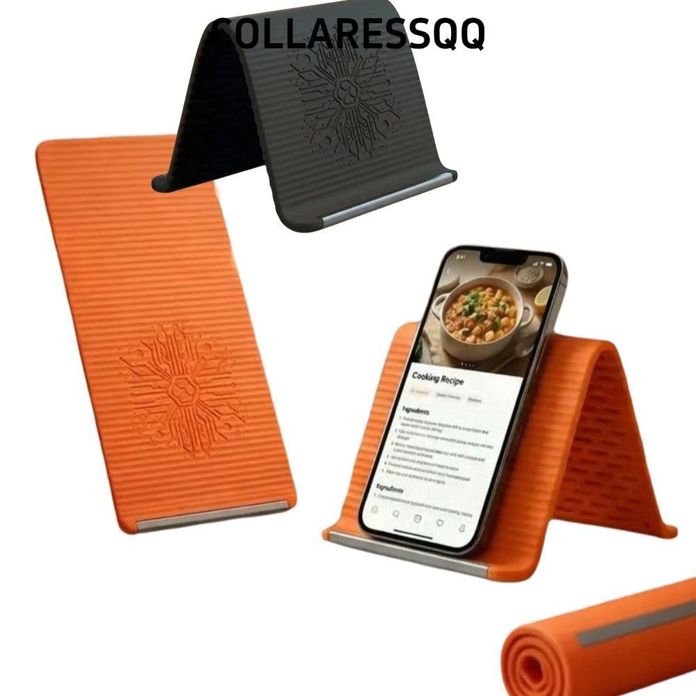 COLLATRESSQQ ที่วางโทรศัพท์ซิลิโคนแบบพับได้,ขาตั้งซิลิโคนที่เปลี่ยนรูปได้แบบพกพาอเนกประสงค์,ที่วางโทรศัพท์ตั้งโต๊ะแบบงอได้หลายมุมกันลื่นเดสก์ท็อป