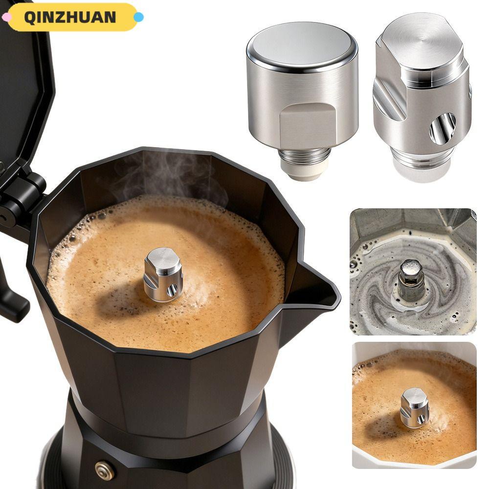 QINZHUAN Moka Pot ชุดแกนวาล์วคู่, วาล์วแรงดันหม้อ Moka ป้องกันการรั่ว, แหวนปิดผนึกทนทาน Moka Pot Booster Plug สําหรับ 2/4Cups Dual Valve Mocha หม้ออุปกรณ์เสริม