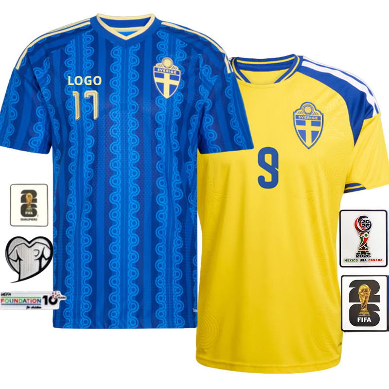 Fans Edition Sweden 2026/27 Mens Sweden HomeAway Short Sleeves Football Jersey T-Shirt