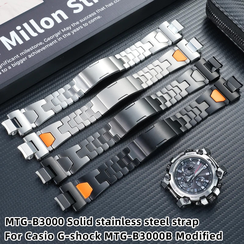 Mod Kit MTG-B3000 สแตนเลสสตีลสําหรับ Casio G-shock MTG-B3000B ดัดแปลง quick ที่ถอดออกได้โลหะนาฬิกาผู