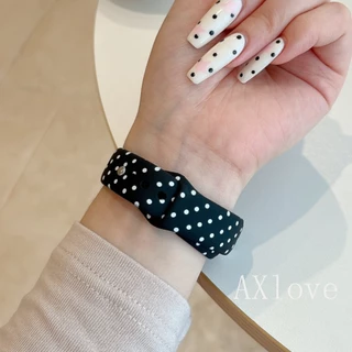 Soft Polka Dot พิมพ์สายรัดซิลิโคนสําหรับ Xiaomi Mi Band 10 9 8 7 pro 6 5 4 3 NFC สร้อยข้อมือสําหรับ Redmi Watch 6 5 4 สายรัดข้อมือ