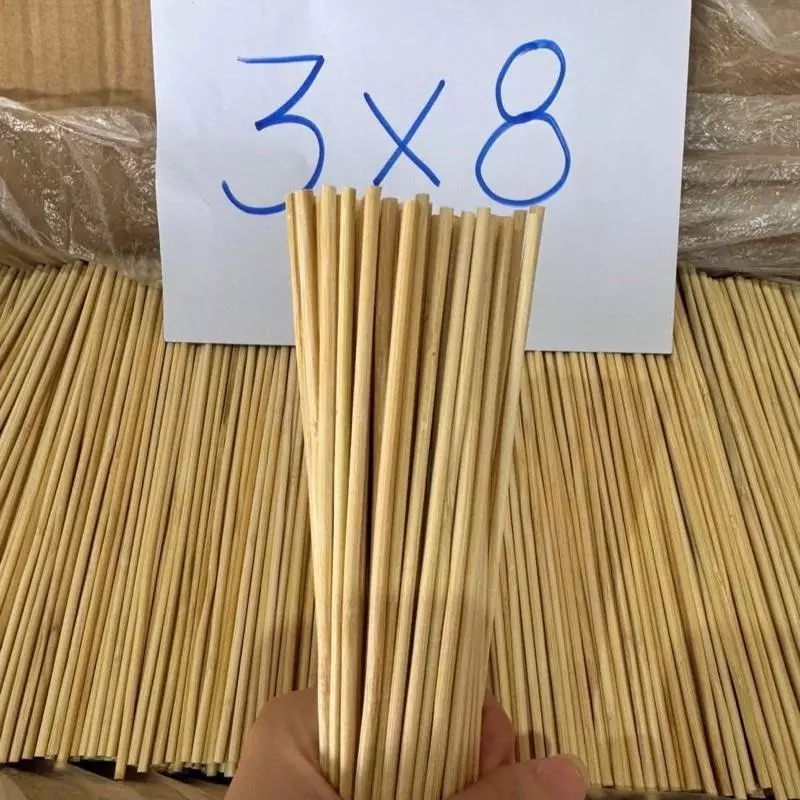 ไม้เสียบลูกชิ้น ไม้เสียบอาหาร (หัวทู่) แพ็คละ 1 กิโล ขนาด 3x8 ซม. สำหรับเสียบอาหาร