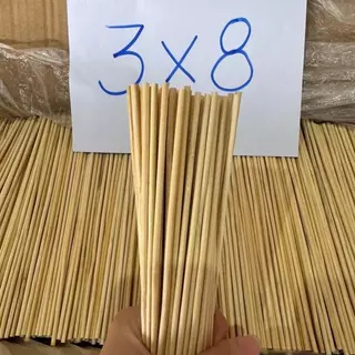 ไม้เสียบลูกชิ้น ไม้เสียบอาหาร (หัวทู่) แพ็คละ 1 กิโล ขนาด 3x8 ซม. สำหรับเสียบอาหาร