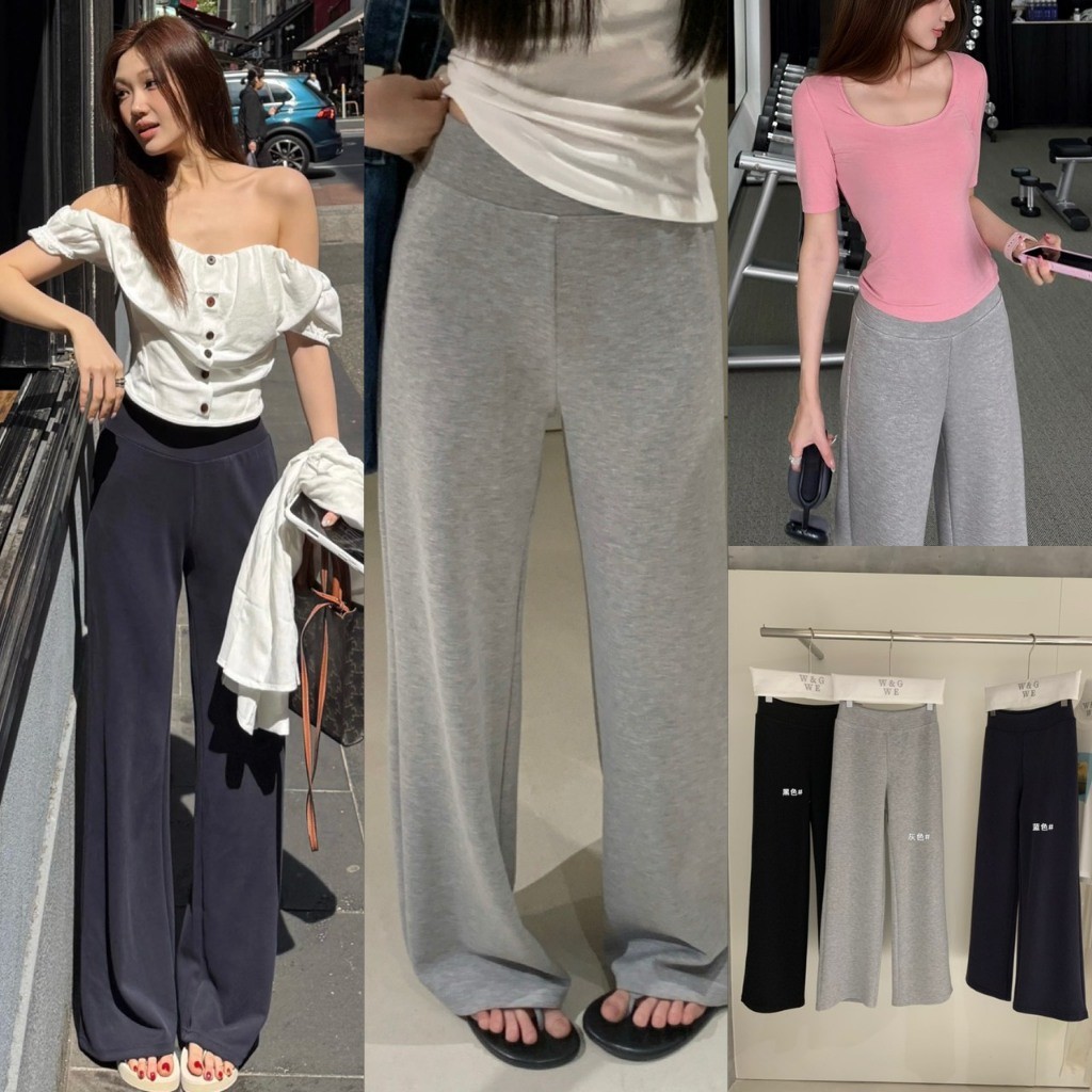 ❤ 🧵 🇰🇷 W9521 กางเกงขายาวเอวยางยืด ผ้าดีใส่สบายค่า รุ่นนี้เป็นทรงเบสิค ใส่ง่าย ใส่สบายค่า แฟชั่นเกาหลี TAG WG.WE 🧡