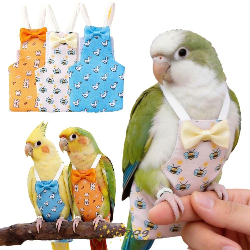 HYINOG Cockatiel Pigeons, with Bowtie Dirt-proof Parrot Diaper,ทนทานสัตว์เล็กพิมพ์ล้างทําความสะอาดได้สัตว์เลี้ยงนกชุดเที่ยวบิน