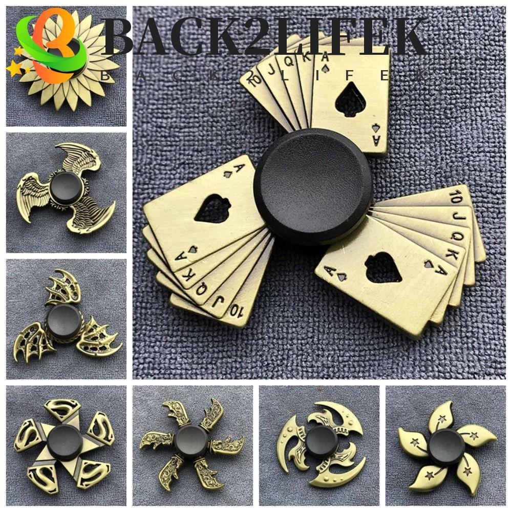 BACK2LIFEK Fidget Spinner, โลหะ Cool Finger Spinner, โต๊ะทํางานของเล่นโลหะผสมสังกะสีตลกภายนอก Smooth Hand Spinning ผู้ใหญ่ของขวัญ