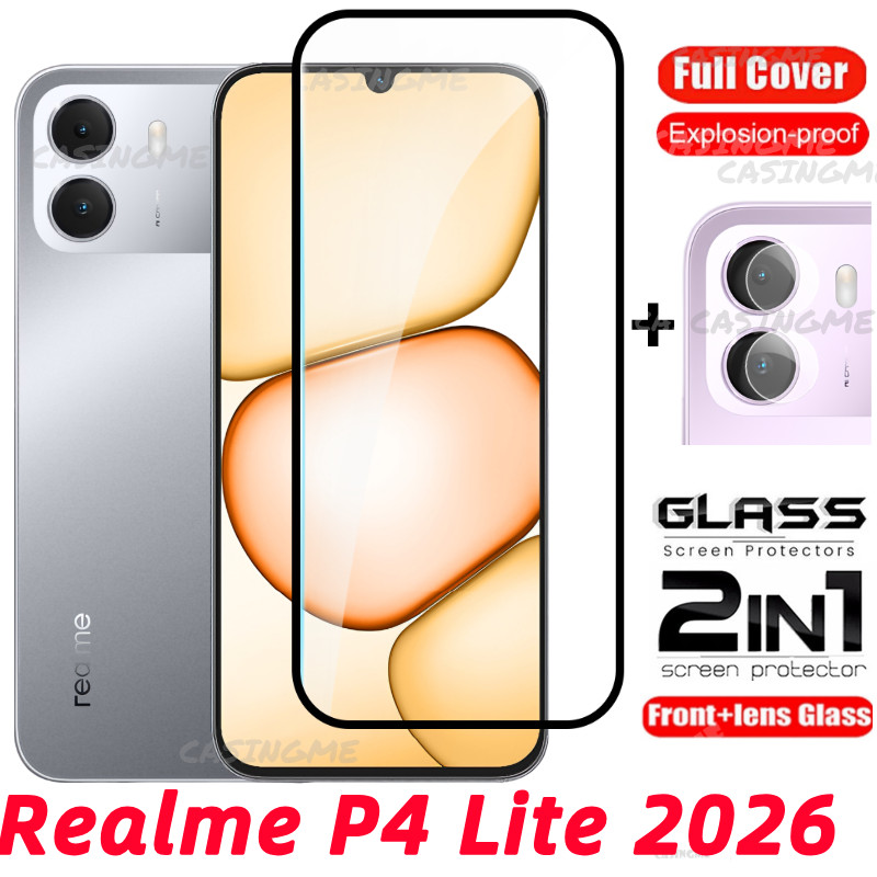 Realme P4 Lite 2026 ป้องกันหน้าจอโปร่งใสคลุมทั้งหมดฟิล์มสําหรับ Realme P4 Lite RealmeP4Lite P4Lite P4x 4G 5G กระจกนิรภัยเลนส์กล้อง