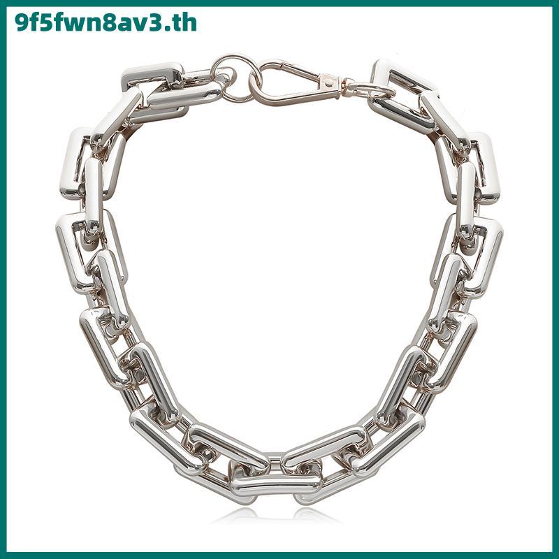 Ffw Punk hip hop Choker สร้อยคอโซ่หนาเครื่องประดับแฟชั่นเสน่ห์ th