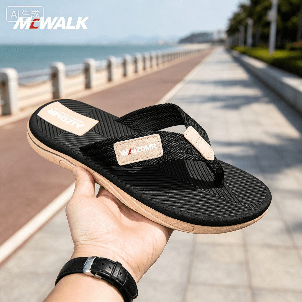 MCWALK รองเท้าแตะผู้ชาย Flip-Flops กันลื่นกันน้ํา Daily Home