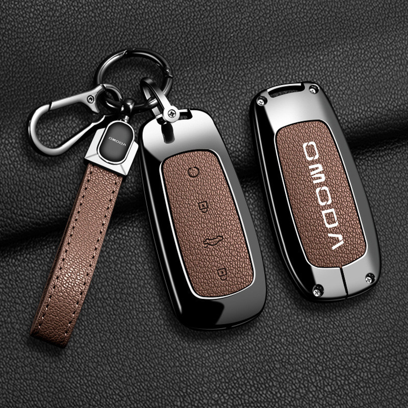 โลหะผสมสังกะสี ฝาครอบกุญแจรถสําหรับ OMODA c5 EV 2026 OMODA5 ฝาครอบกุญแจ กันกระแทก ห่วงกันหาย