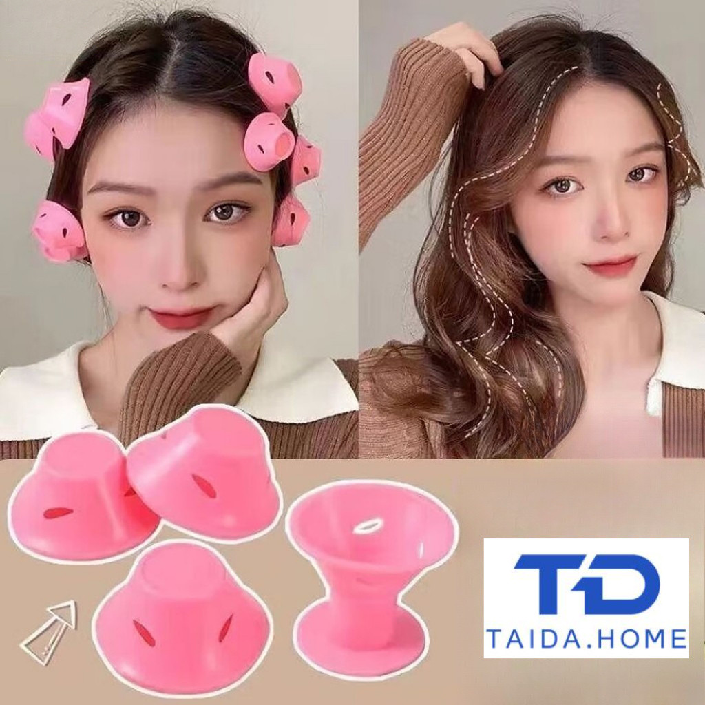 เครื่องม้วนผมซิลิโคนรูปทรงเห็ด (เหมาะสำหรับลอนใหญ่/ลอนเล็ก) อุปกรณ์จัดแต่งทรงผม