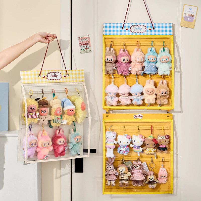 ถุงแขวนเก็บ LABUBU กันฝุ่น ผ้าเฟลต แขวนผนัง เก็บตุ๊กตา ฟิกเกอร์ โปร่งแสง แสดงผล อเนกประสงค์