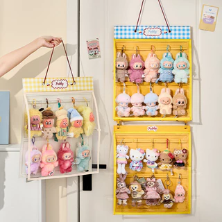 ถุงแขวนเก็บ LABUBU กันฝุ่น ผ้าเฟลต แขวนผนัง เก็บตุ๊กตา ฟิกเกอร์ โปร่งแสง แสดงผล อเนกประสงค์