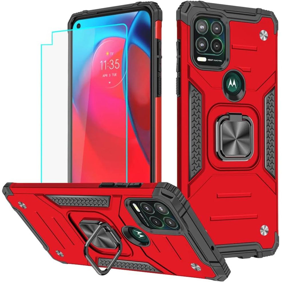 HNHYGETE Moto G Stylus 5G Case, Moto G Stylus 5G Case,พร้อมตัวป้องกันหน้าจอ,กันกระแทกTough Rugged Ha