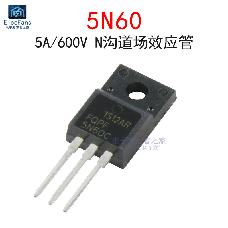 5N60 Field Effect Tube In-Line TO-220F MOS Tube 5A 600V N Channel MOSFET FQPF5N60C
