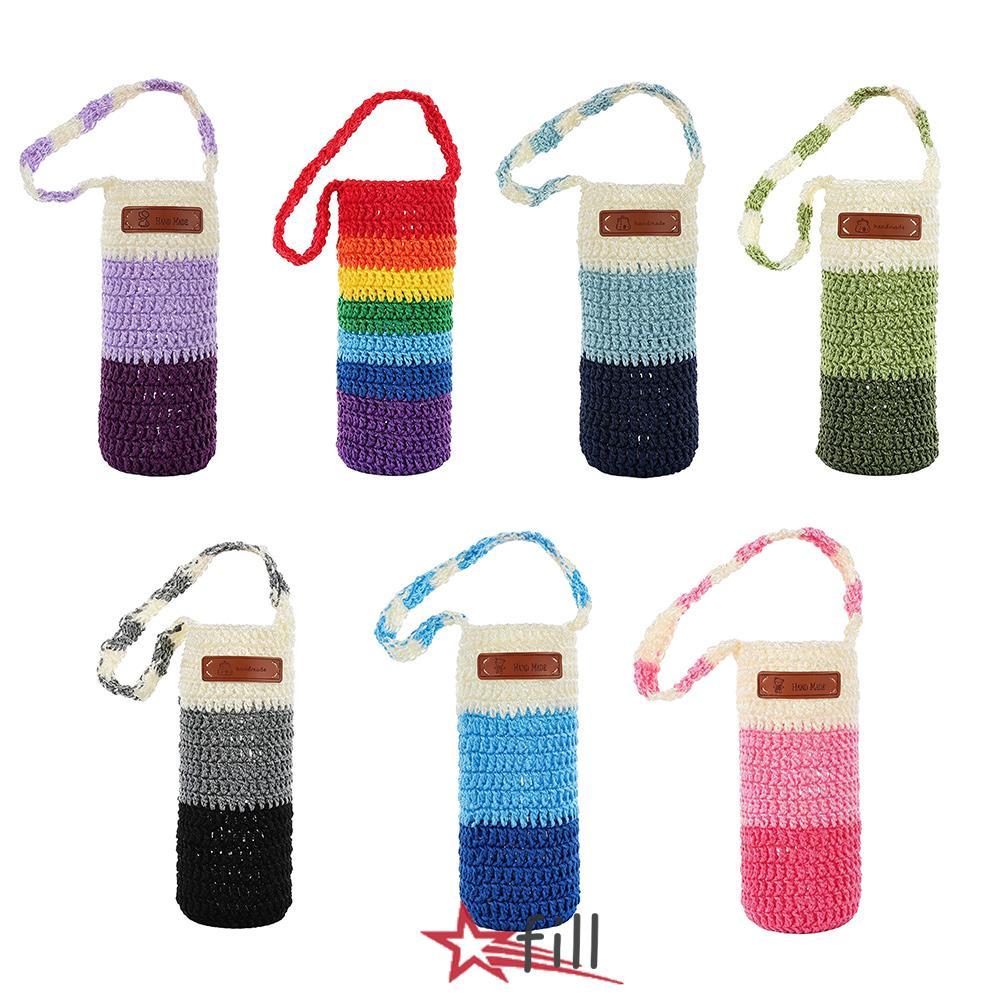 ฝาครอบขวดน้ํา FILL, ปลอกฉนวนแฮนด์เมดกลวง, ผู้ให้บริการขวดโครเชต์แบบพกพาฟิตเนส