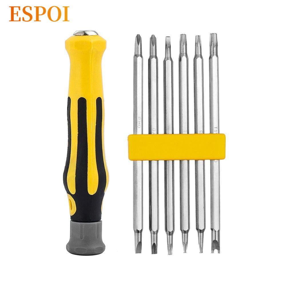 เครื่องมือบํารุงรักษา ESPOI, 6-in-1 Precision Hand Tool ไขควงชุด,คุณภาพสูง 45 เหล็กความปลอดภัย Tamper-Proof เครื่องมือซ่อมอิเล็กทรอนิกส์ในครัวเรือน