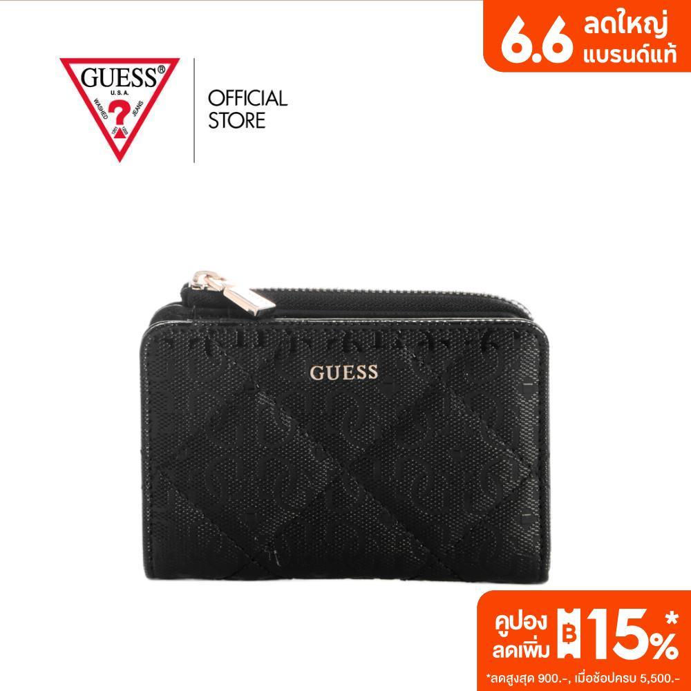 GUESS กระเป๋า รุ่น GG9912156 LIBBY SLG ZIP AROUND CARD CASE สีดำ