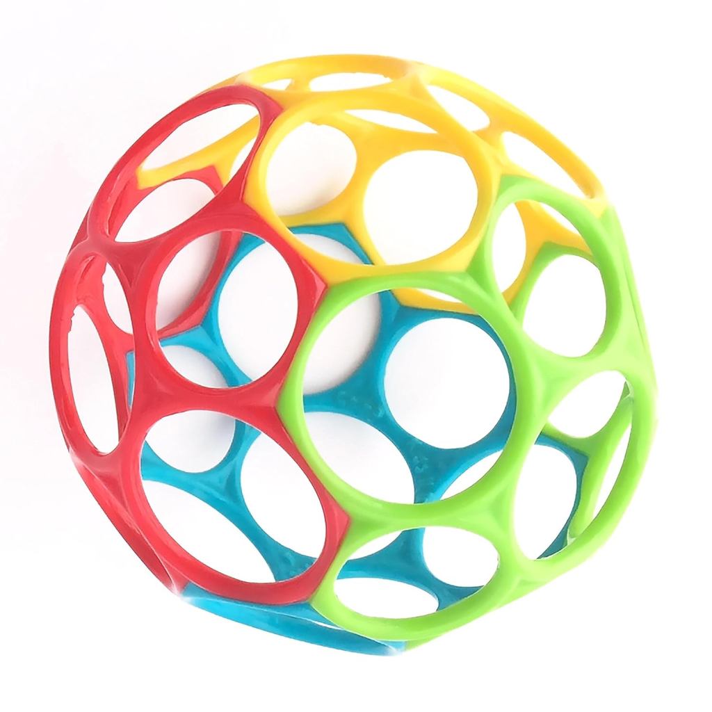 Bright Starts Oball Easy Grasp Classic Ball ของเล่นเด็กทารกปลอดสาร BPA สีแดง สีเหลือง สีเขียว สีฟ้า 