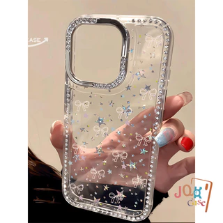 เคสผีเสื้อโลหะคริสตัลวิบวับสไตล์เกาหลี สำหรับ iPhone 14 Plus 15 Pro 17 Pro Max 14 16 Plus 11 17 12 13 rhinestonecase