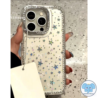 เคสไอโฟน17 13 11 สำหรับ IPhone 15 11 16 17 Air 14 13 12 Pro Max 16 14 15 Plus เคสเพชรสว่างดาวหรูหรา โบว์ น่ารัก สไตล์ฮิต