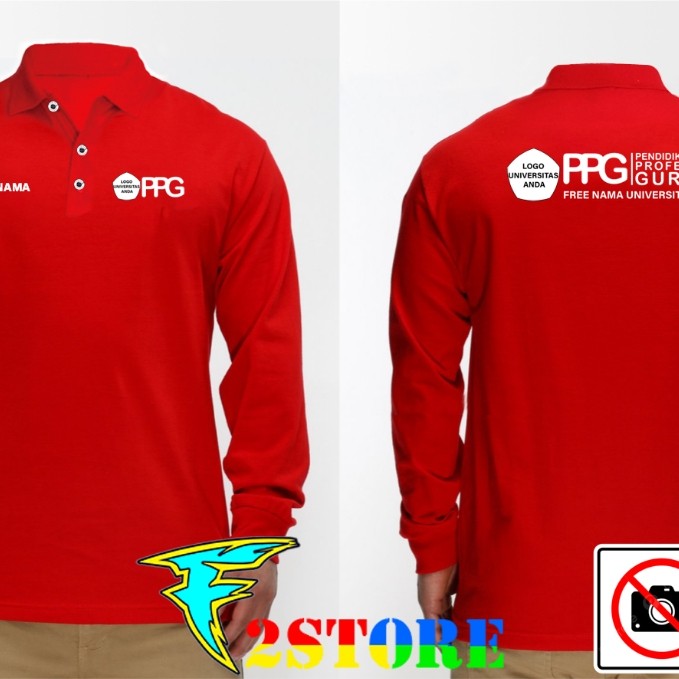 เสื้อยืดคอปก PPG - ครูมืออาชีพการศึกษาชื่อฟรี - มหาวิทยาลัยและโลโก้ F2Astore