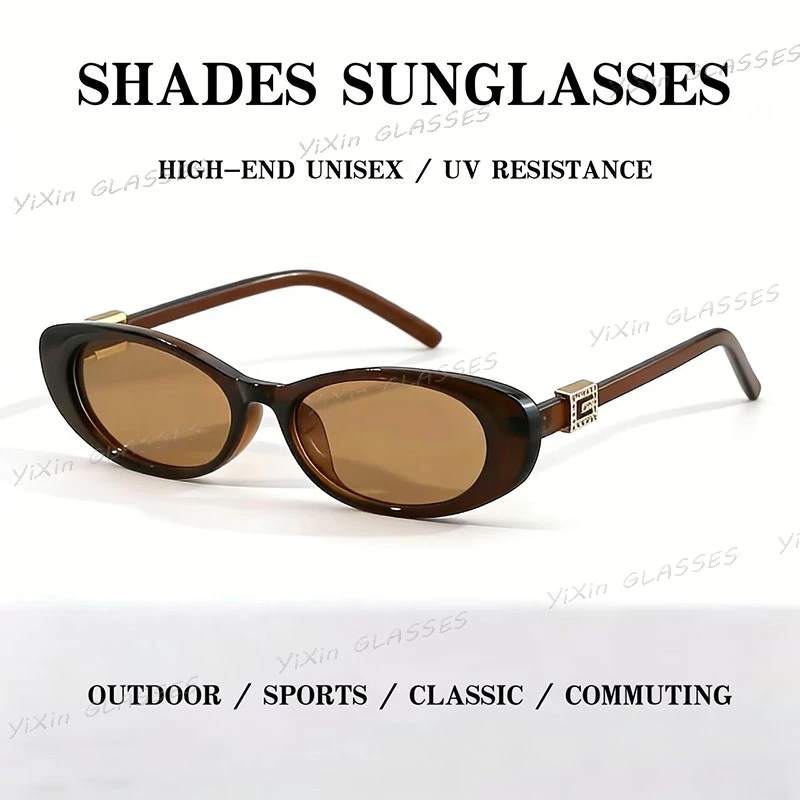 คลาสสิกกรอบขนาดเล็ก Cat Eye Shade Anti Blue Light แว่นตาสําหรับผู้หญิงรูปไข่ UV Protection Shade แว่นตากันแดด
