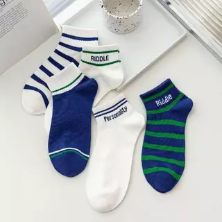 HOME818 ถุงเท้าผู้ชายข้อสั้น ถุงเท้าแฟชั่นเกาหลี (5ลาย/10คู่) ใส่สบาย ขนาดFreesize [COD]