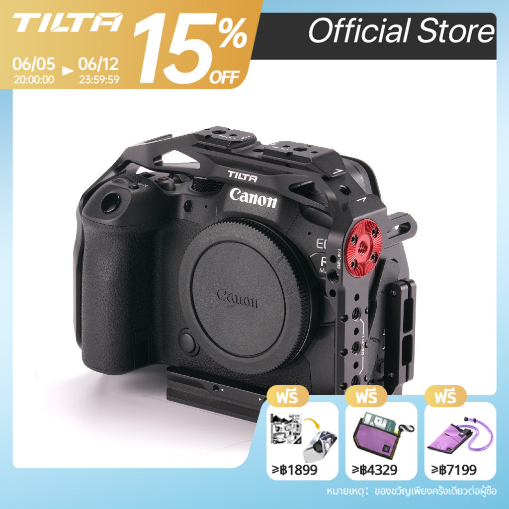 Tilta Canon R6 Mark II R6M2 TA-T45-AB Full camera cage สําหรับ Canon R6 Mark II R6 M2 ครึ่งกล้องกรง 