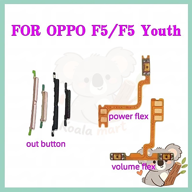 สําหรับ OPPO F5 / F5 Youth โทรศัพท์สวิทช์ Key Power On Off Volume up down ปุ่มด้านข้างปุ่ม Flex เปลี