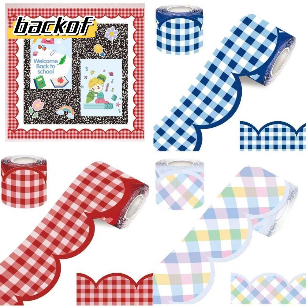 BACKOF Bulletin Board Border, Back-to-School Decor DIY Bulletin Board Trim, Creative Wavy Trim 10M/ม้วน Self-Adhesiveโปสเตอร์ชายแดนสติกเกอร์สําหรับห้องเรียนตกแต่ง