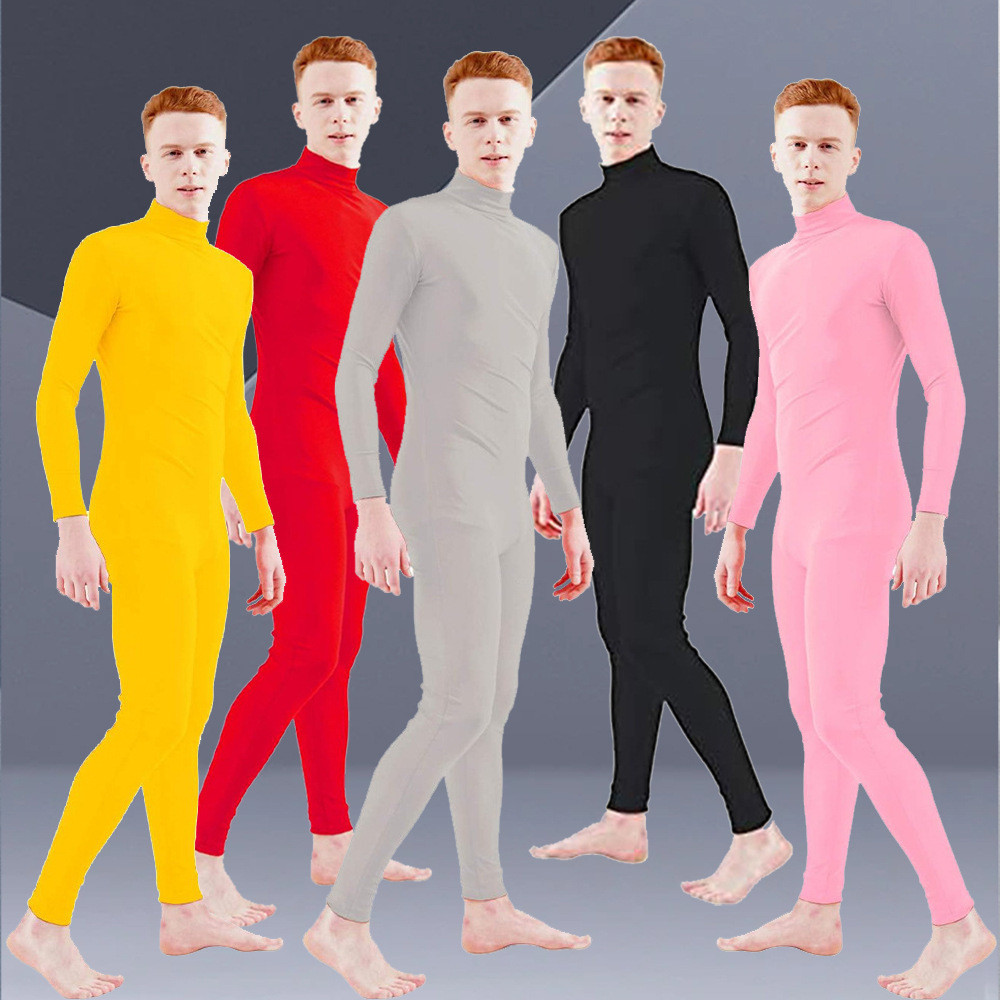 ฮาโลวีน cos Spider บอดี้สูทหมวกสีทึบ Faceless Zentai Stage เครื่องแต่งกาย zentai Tights