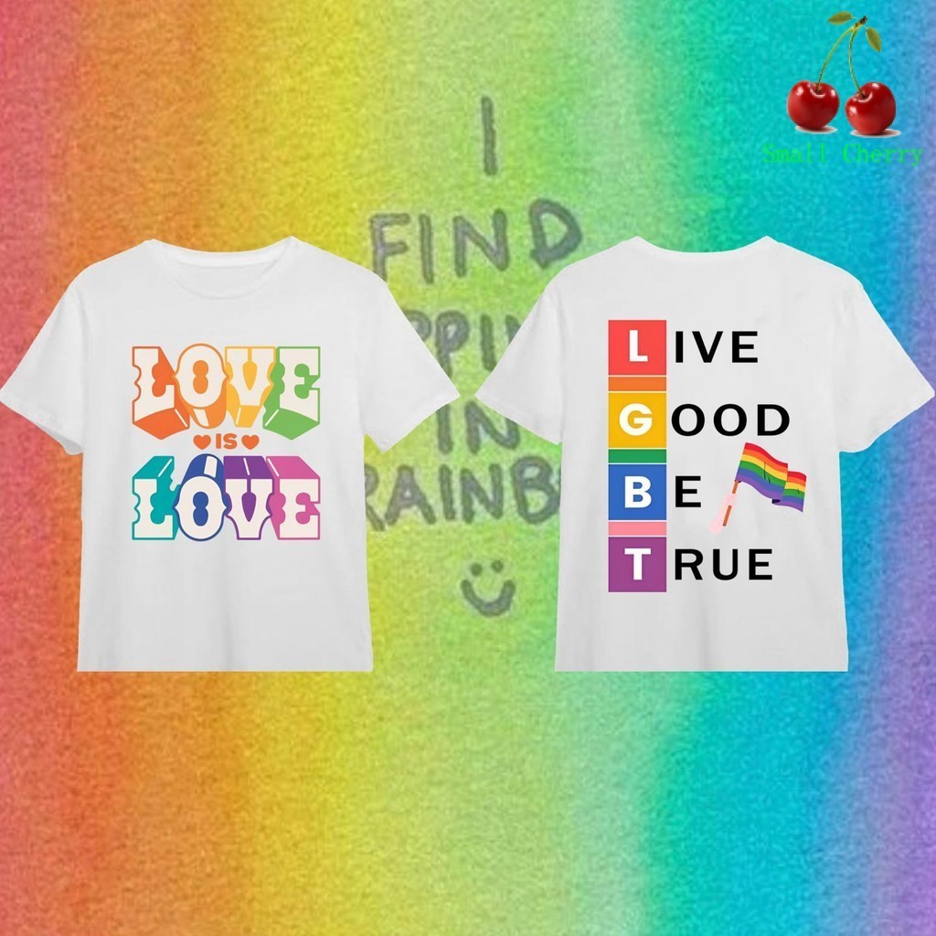 Bangkok Pride Month Gay Lesbian Rainbow ‘‘Born This Way’’#001 Pride Month Rainbow Flag Lgbt เสื้อยืดแขนสั้นผ้าฝ้าย S-5XL
