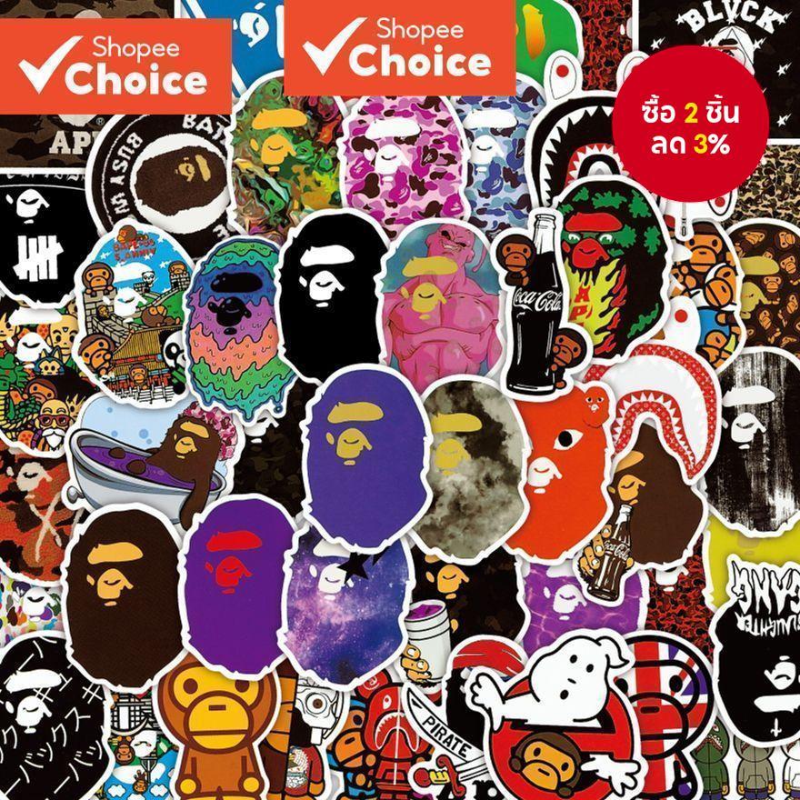 Shanghai Ape Head สติกเกอร์ไวนิล 50 ชิ้นสติกเกอร์ความงามสติกเกอร์กันน้ําสติกเกอร์โทรศัพท์สติกเกอร์แล็ปท็อปสําหรับโรงเรียนส่วนบุคคล