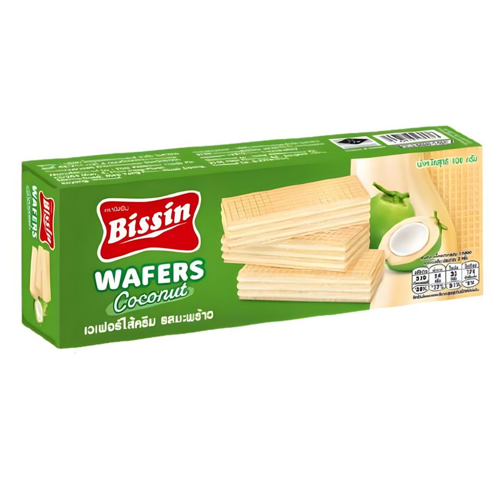 บิสชิน เวเฟอร์ไส้ครีมมะพร้าว Bissin Coconut Wafer 100g.