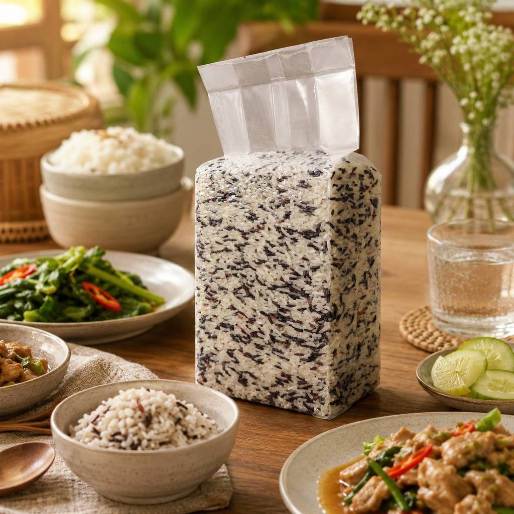 ข้าวเบลนด์ RD79 Rice Blend นวลละไม  สูตรนุ่มทานง่าย (ข้าว กข79 + ข้าวกล้องไรซ์เบอร์รี่ 80:20) 1 Kg.
