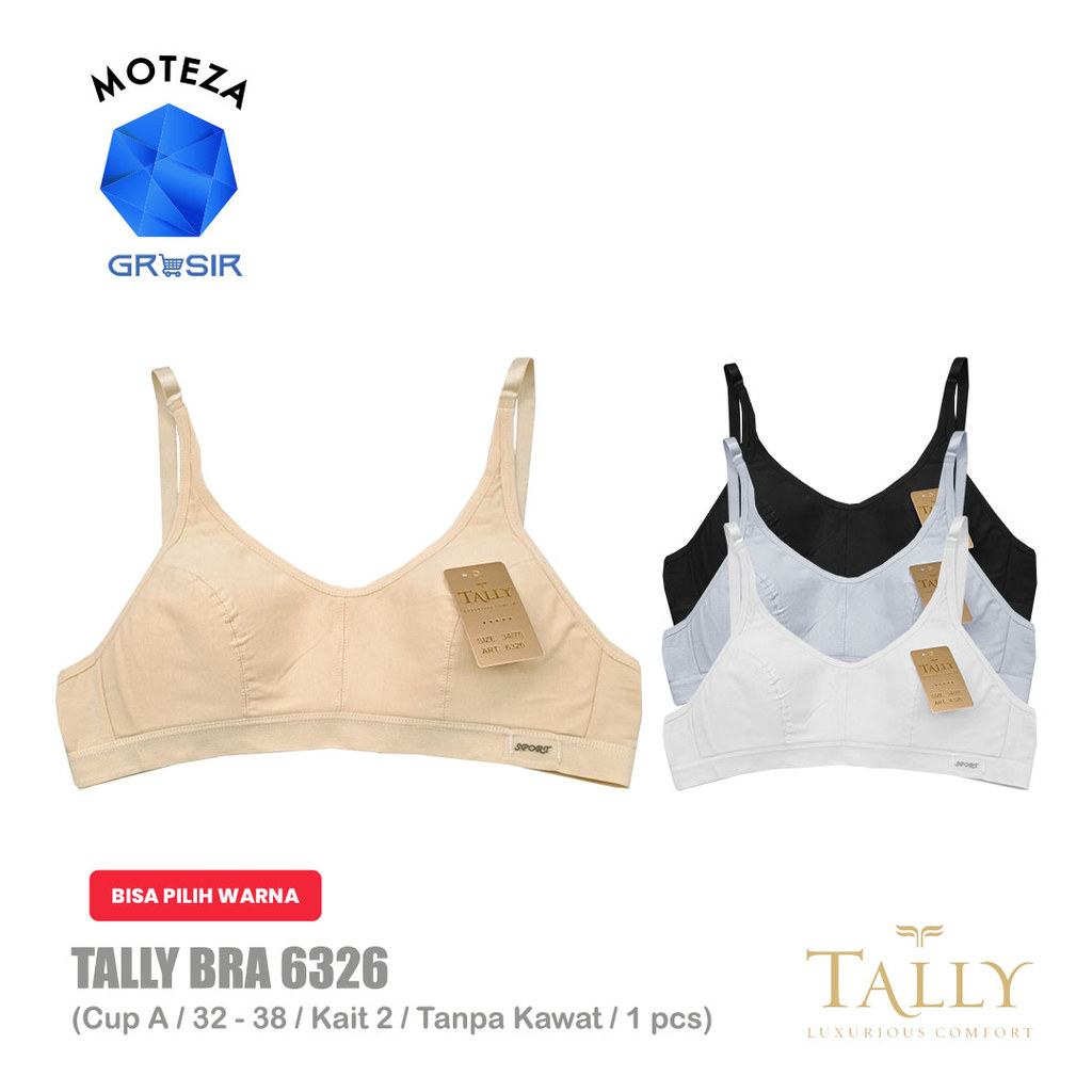 WHOLESALE [Min 6pcs] Tally 6326 BRA BH วัยรุ่นสาววัยรุ่น I Wire ฟรี I โฟมบาง I Full Cup A | ตะขอ 2 อ