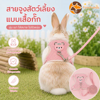 สายจูงกระต่าย เชือกลากกระต่าย เฉพาะสำหรับพากระต่ายออกเดิน ป้องกันหลุดหนี ทนต่อการกัด