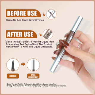 W3W Four-Brush ดินสอเขียนคิ้วหัวเดียวกันน้ําไม่ Multi-Fork Liquid Water ดินสอเขียนคิ้ว