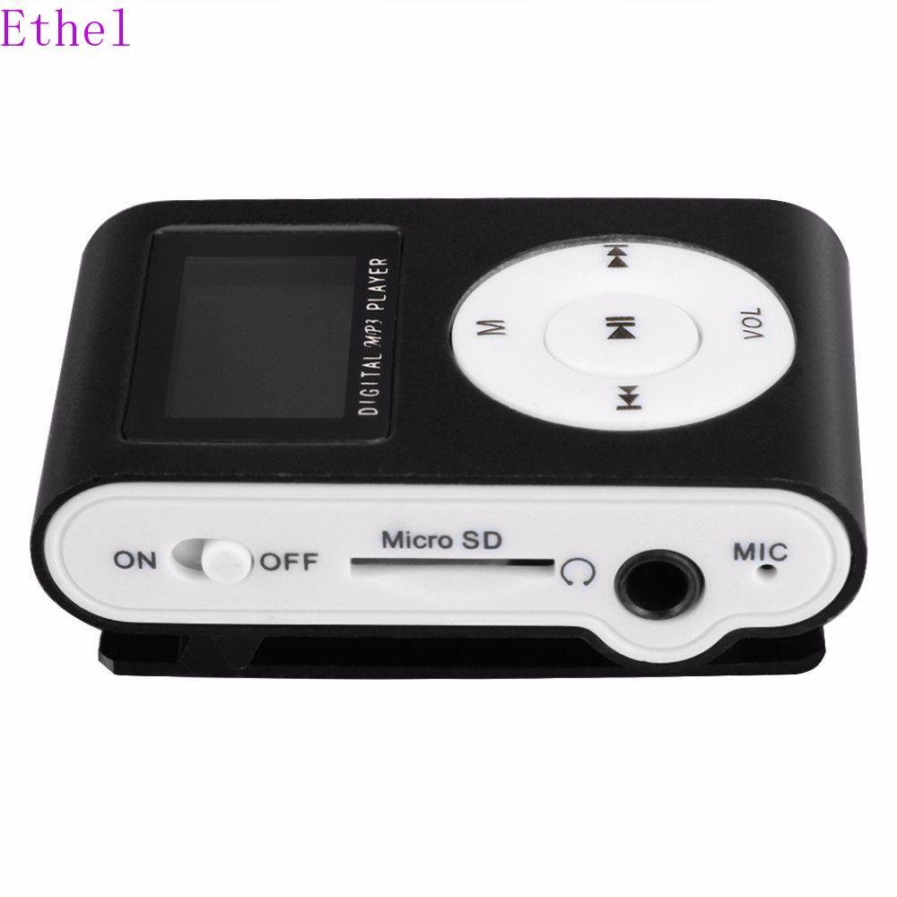ETHEL MP3 เครื่องเล่นเพลงแฟชั่นแบตเตอรี่ลิเธียมคลิปหน้าจอ LCD เครื่องเล่นเพลงกีฬา