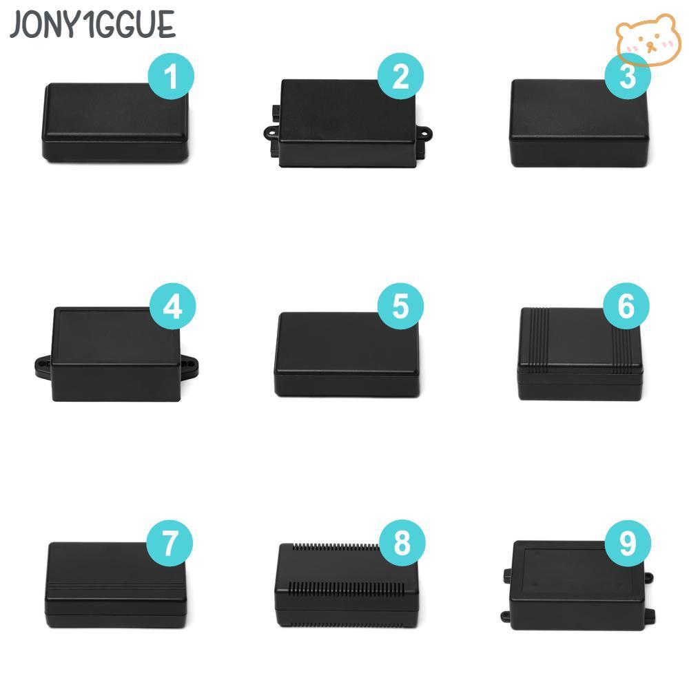 JONY1GGUE 1/2 ชิ้นกล่องโครงการอิเล็กทรอนิกส์พลาสติก ABS สีดํา 9 ขนาดเครื่องมือ