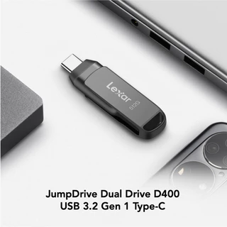 LEXAR D400 256GB Dual USB Type-C/A USB 3.1 Flash Drive 2-in-1 (แฟลชไดรฟ์ทูอินวัน) : LXR-LJDD400256G