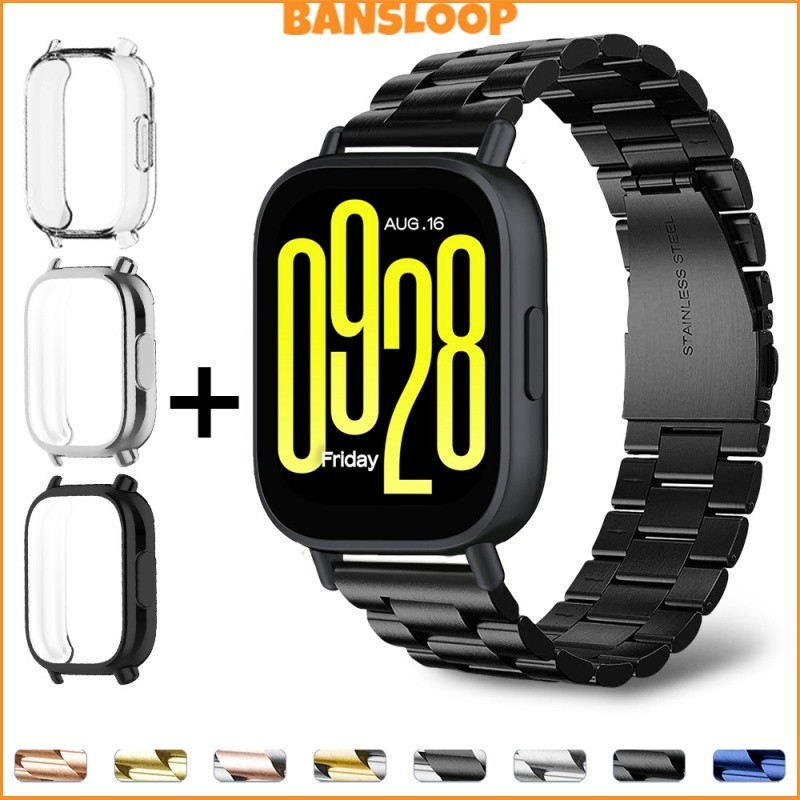 กรณี TPU สายรัดสแตนเลส for Redmi Watch 5 Active / 5 Lite สายพานโลหะอ่อนปกป้องหน้าจอ for Smartwatch Redmi Watch 5 Lite