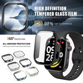 กระจกนิรภัย PC Cas for Smartwatch Redmi Watch 6 5 4 ป้องกันหน้าจอทั้งหมดรอบด้วยอุปกรณ์เสริมครอบฟิล์มกันชน