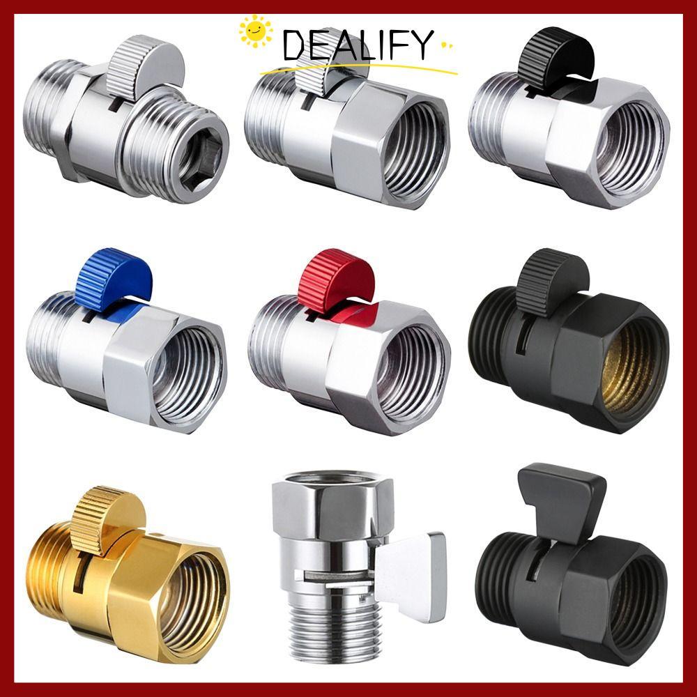 in stockDEALIFY ทองเหลืองแยก Quick-เปิดตรงผ่าน Bath Water Tap อุปกรณ์เสริมห้องน้ําฝักบัววาล์วควบคุมการไหลของน้ํา