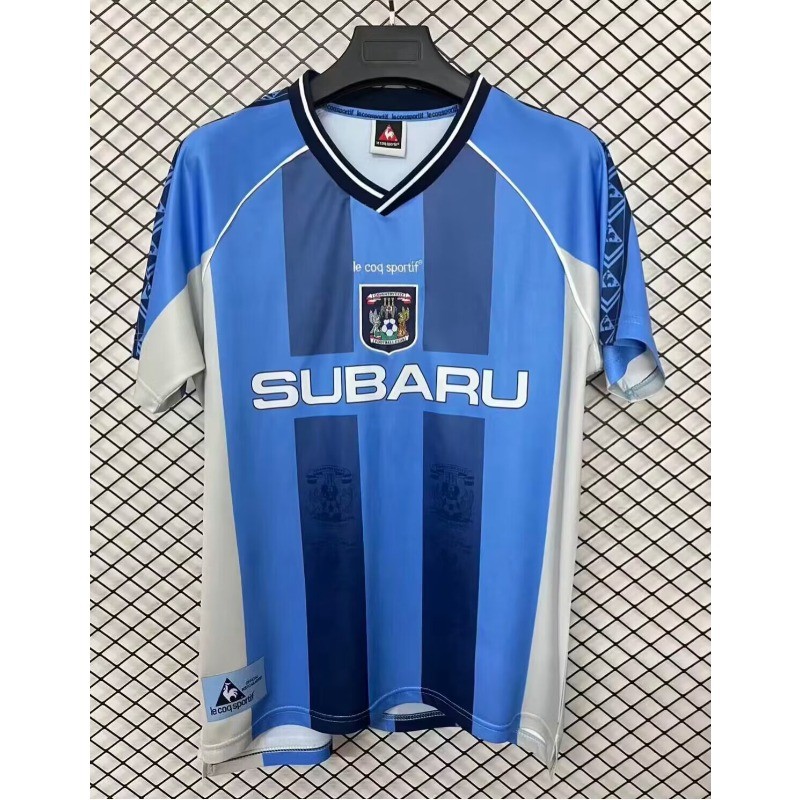 1998/99 KW Chui Cheng Home Blue Retro แขนสั้นเสื้อฟุตบอลคุณภาพสูง S-XXL